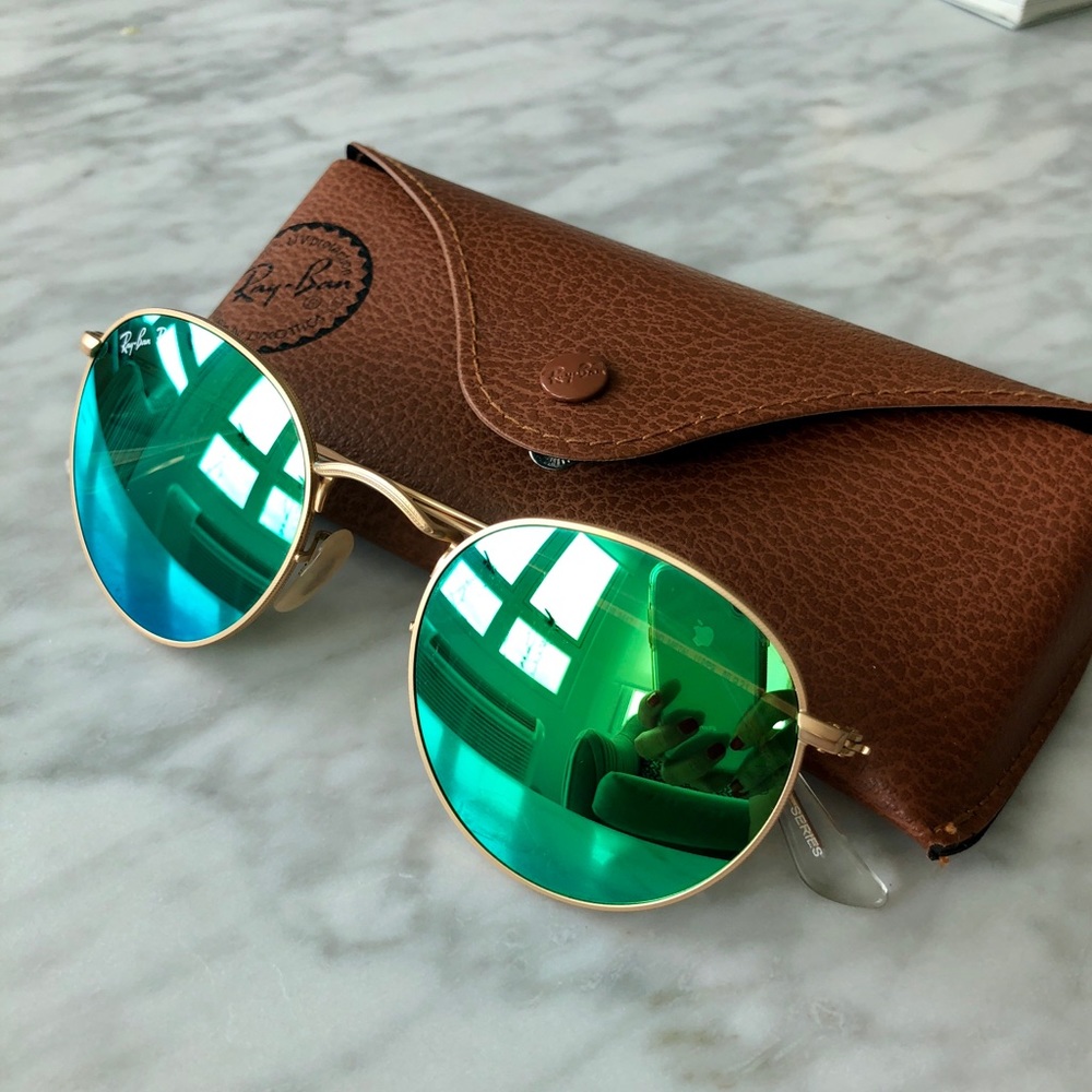 Authentic Ray-Ban Round Green Lense